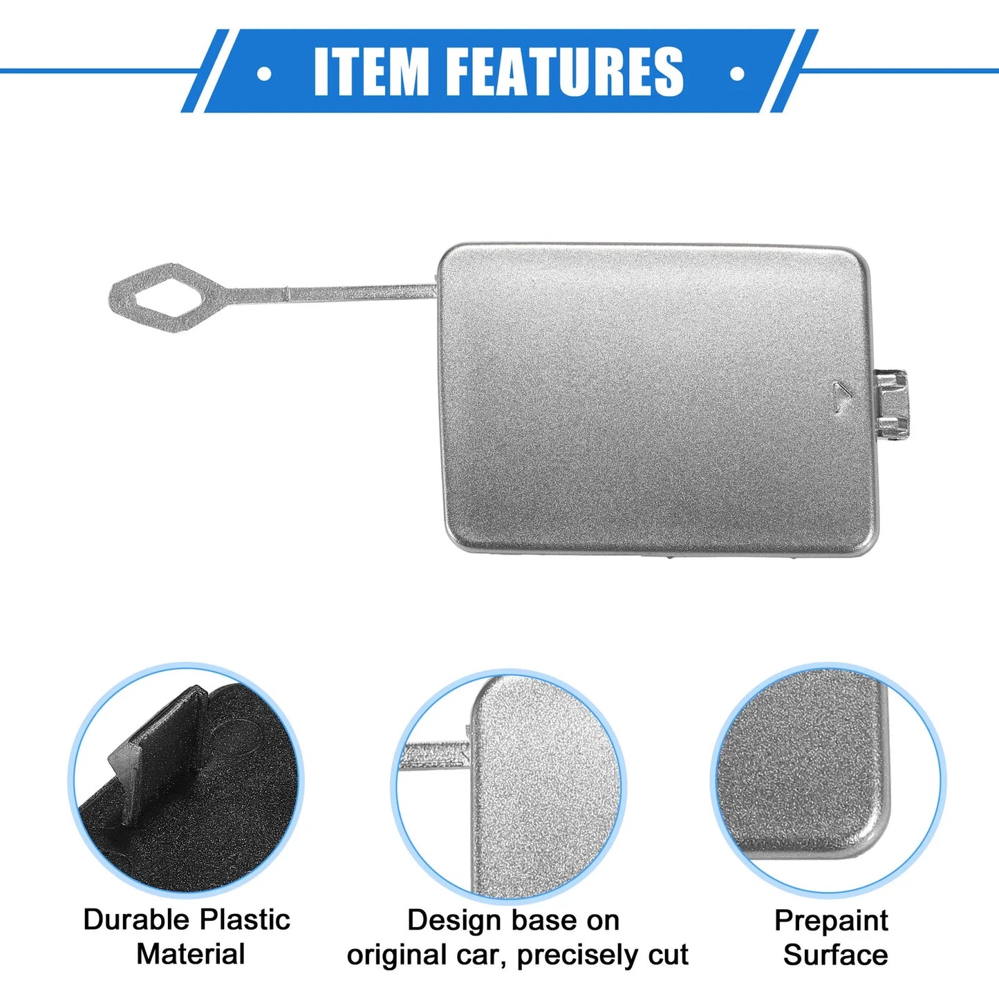 Front Bumper Tow Hook Eye Cap for Mercedes-Benz R350 (2006-2010) Silver Tone
