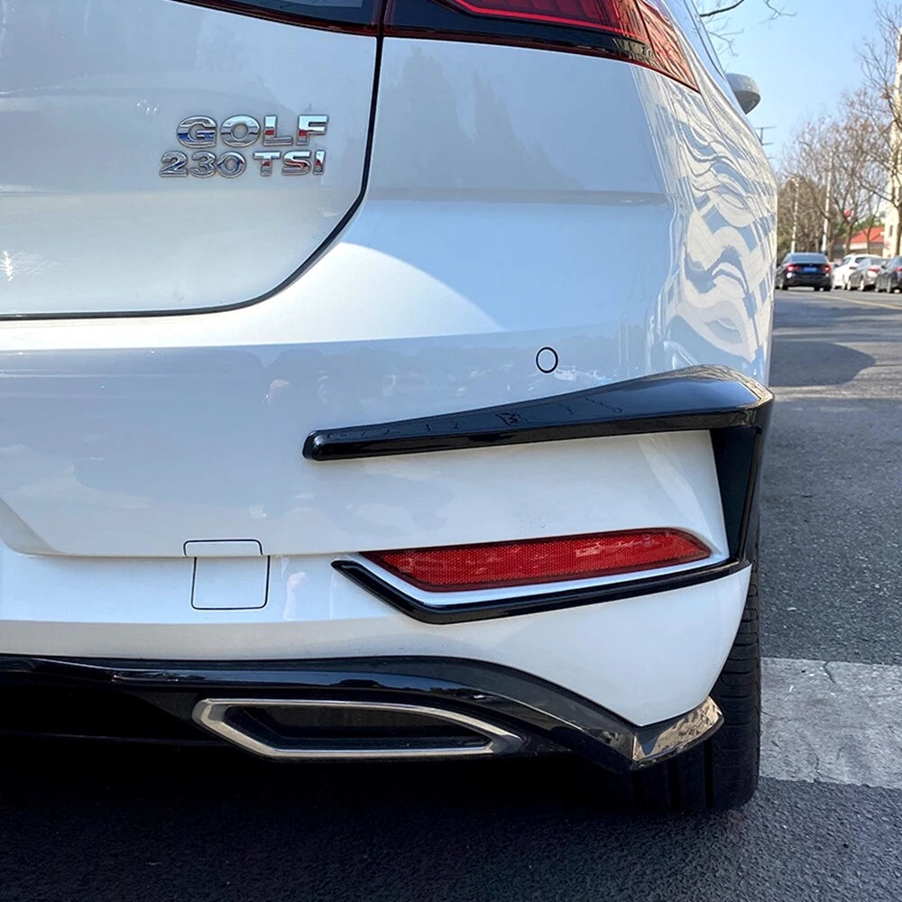 1 Pair Black Rear Bumper Fog Light Covers for VW Golf 7.5 (2016-2019)