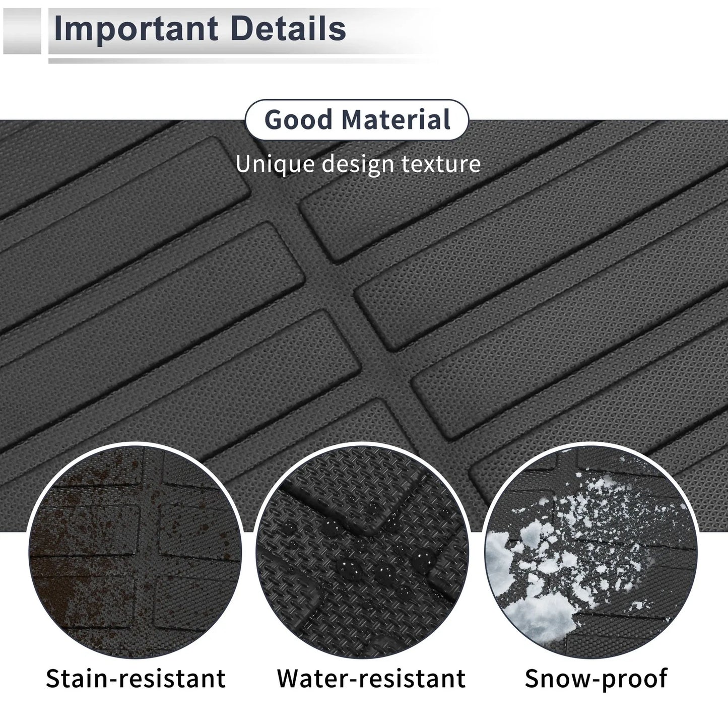 Cargo Liner Rear Trunk Mat for Honda Pilot (2016-2024) Long Grid Pattern TPE