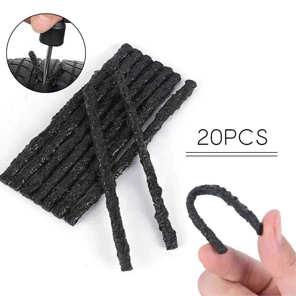 Tubeless Tyre Puncture Repair Strips Plug -20Pcs for Bike Van Car Truck