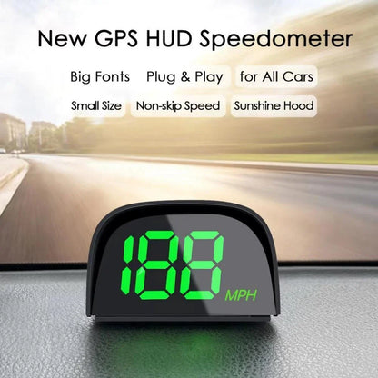 Digital HUD GPS Head-Up Display Speedometer for Car - MPH Green