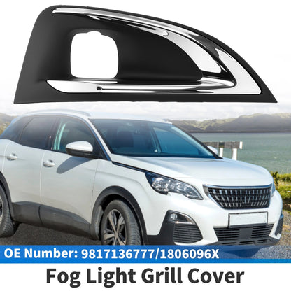 Front Right Fog Light Grille No. 9817136777 for Peugeot 3008 (2016–2019) Black