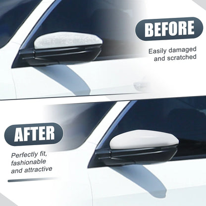White Left Side Car Mirror Cover Caps for Honda Civic (2016-2021)