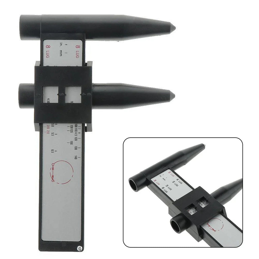 Wheel Pattern Gauge Tool Car PCD Ruler 4 5 6 8 Lug Automotive Tool
