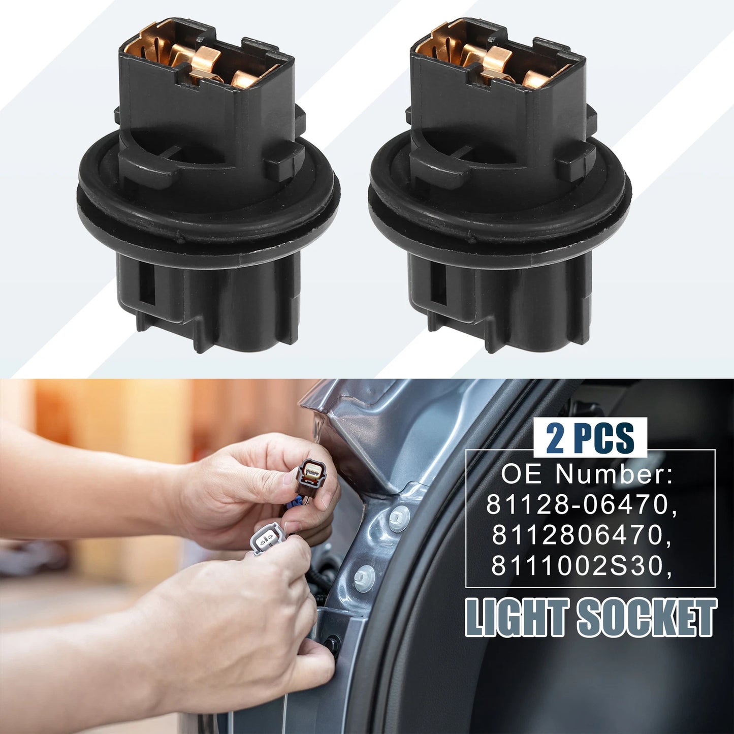 2X Front Turn Signal Light Bulb Holder 81128-06470 for Toyota Camry (2012–2023)
