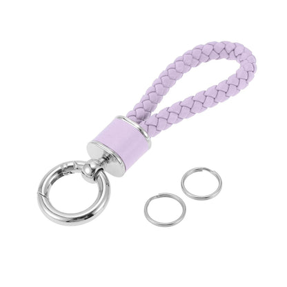 Car Keychain with Ring for Universal Use (Light Purple, Silver Tone)