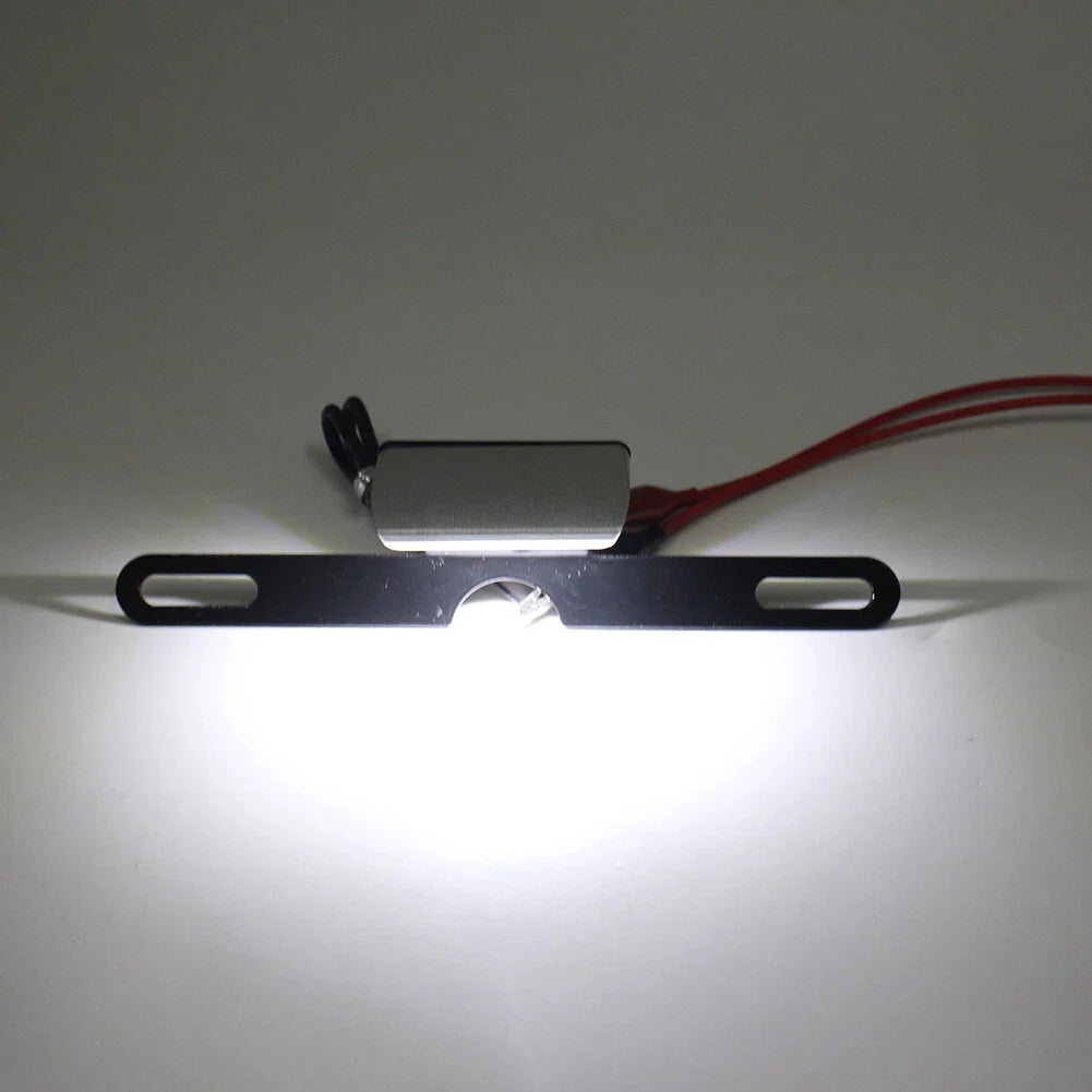 LED Brake Tail Light License Plate Mount Holder Bracket for Motorcycle Silver