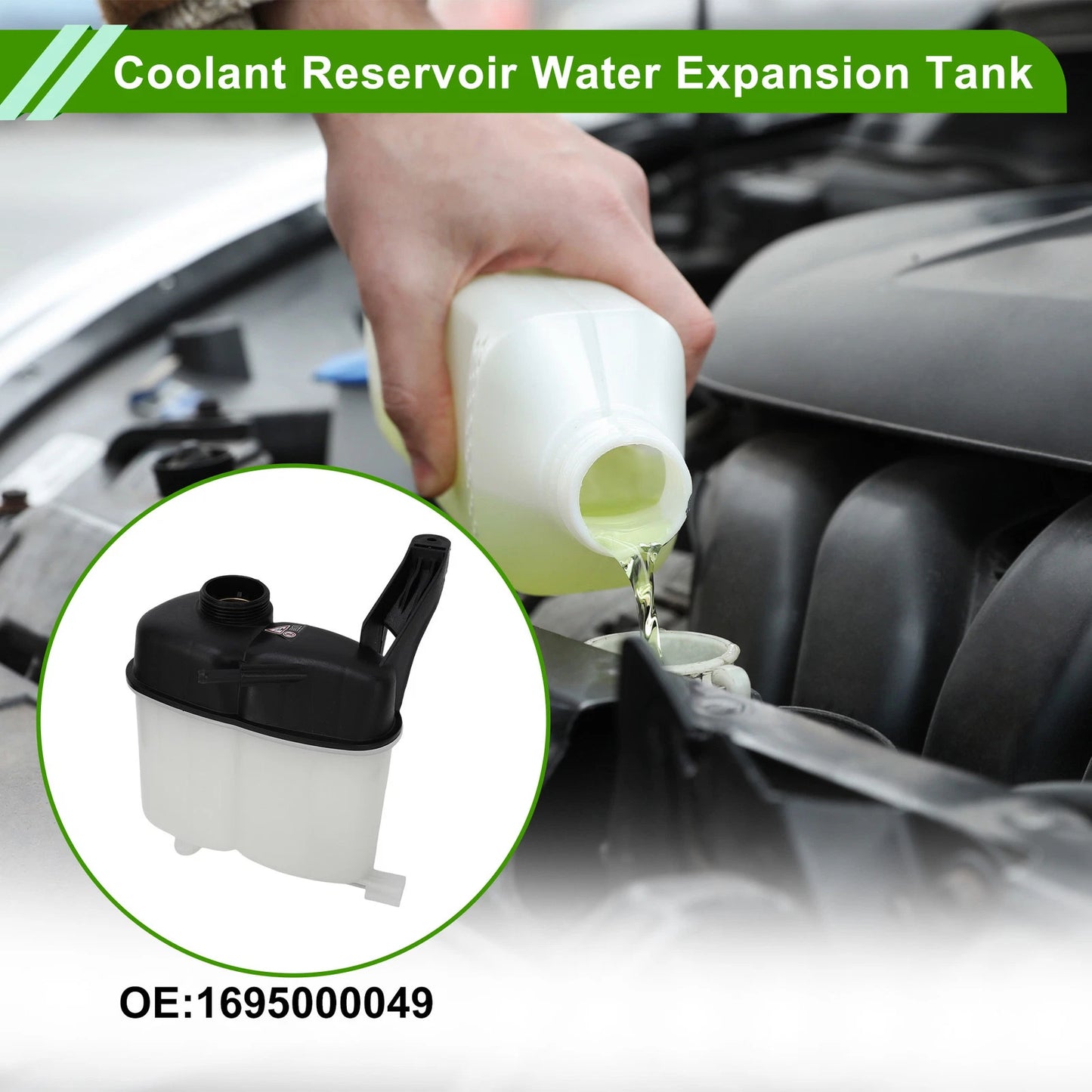 Coolant Expansion Recovery Overflow Tank No.1695000049 for Mercedes-Benz W169 (2005–2012)