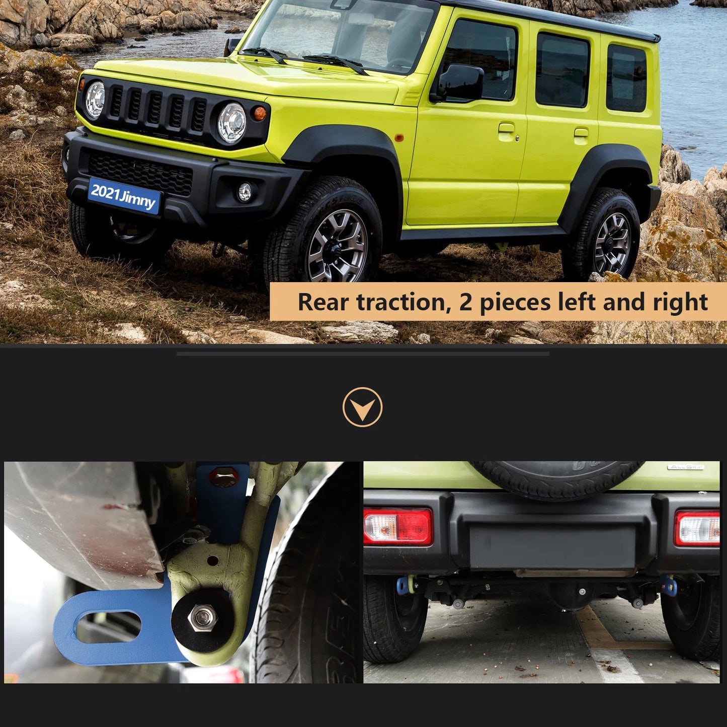 2PCS Rear Trailer Hitch for Suzuki Jimny JB64W JB74 (2019–2023) Blue