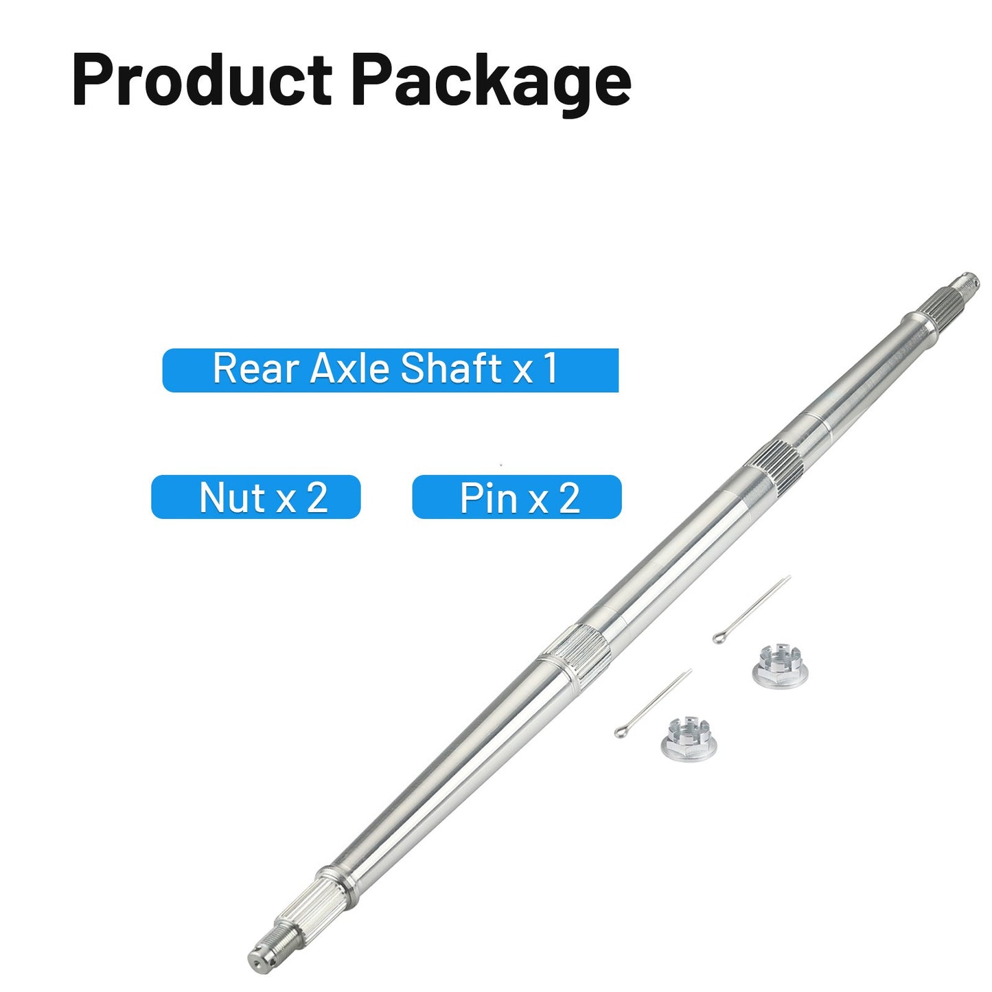Rear Axle Shaft with Nut Pin Kit for Polaris Trail Blazer 330 (2008–2013)