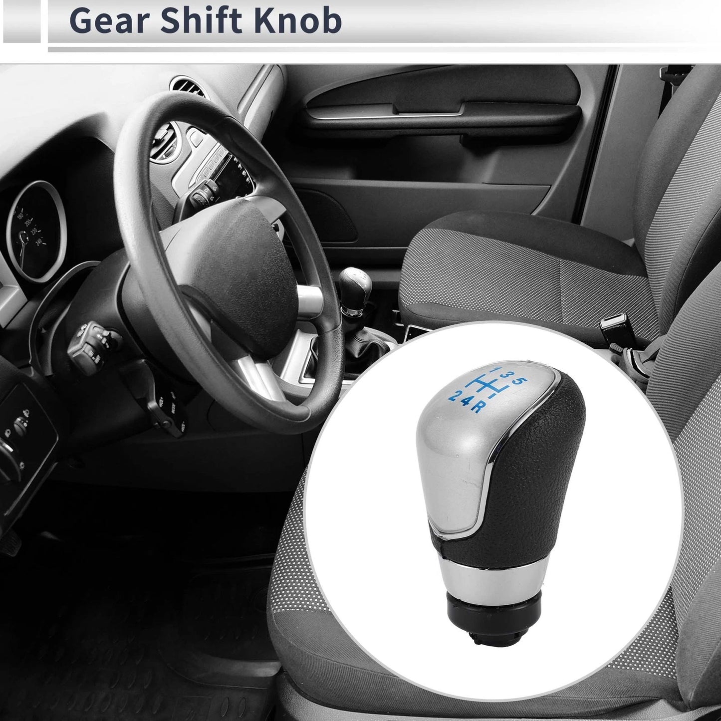 5 Speed Shift Knob for Ford Focus MK2 FL (2008–2011) Plastic Blue Black Silver
