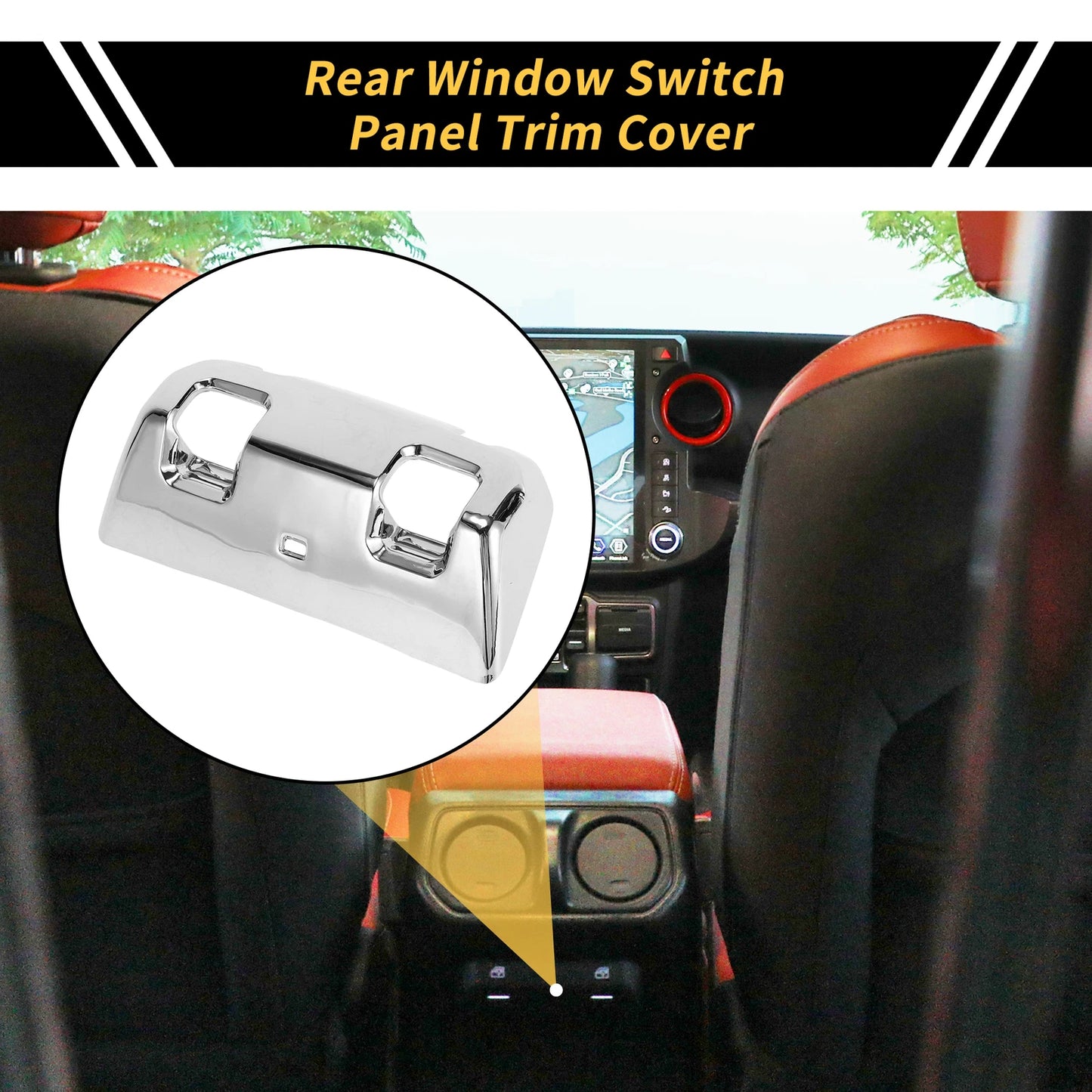 Rear Window Switch Panel Cover for Jeep Wrangler JL JLU (2018–2024) Gloss Silver Tone