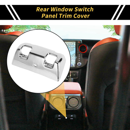 Rear Window Switch Panel Cover for Jeep Wrangler JL JLU (2018–2024) Gloss Silver Tone