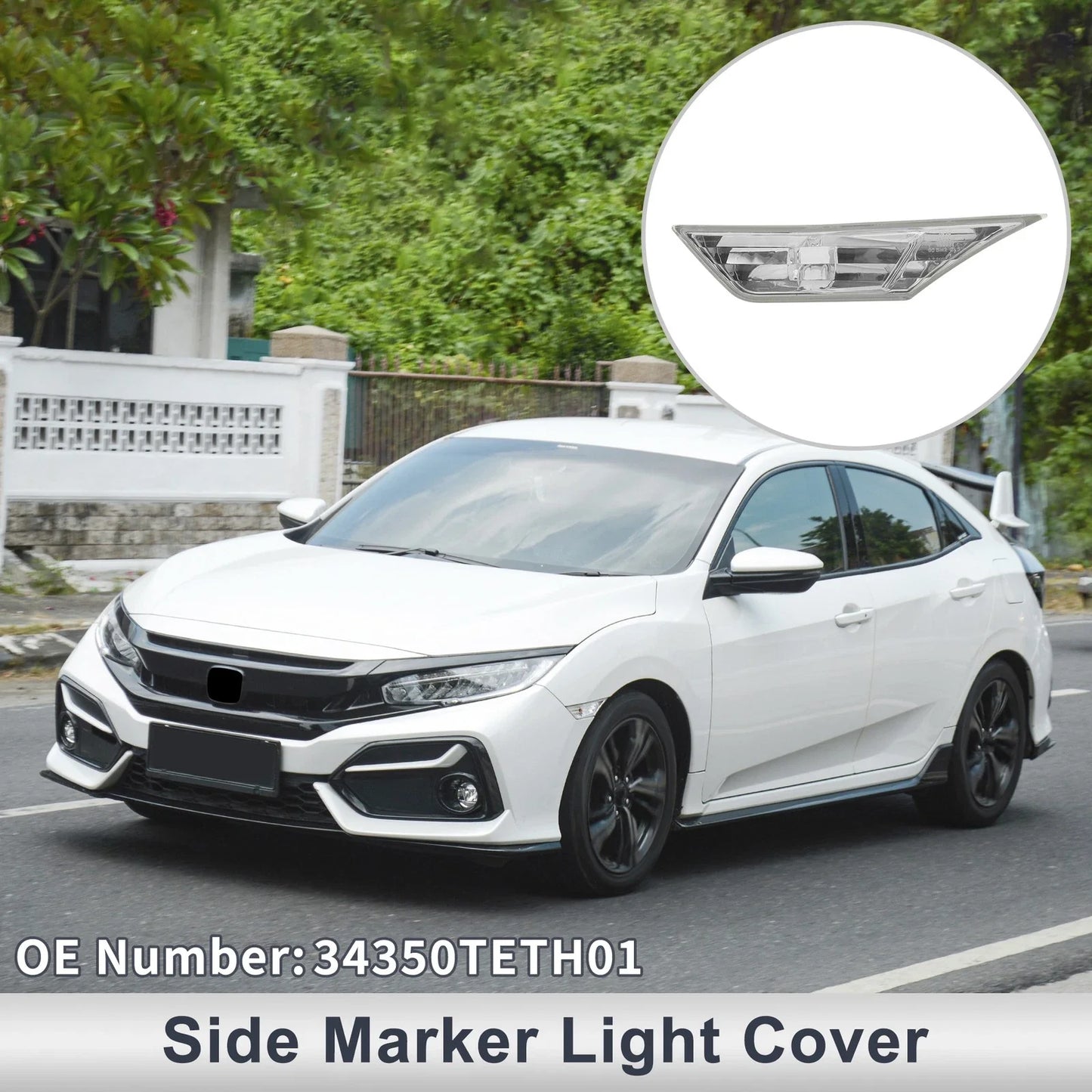 Left Side Marker Light Cover for Honda Civic (2016-2021) - 1 x Clear Lens
