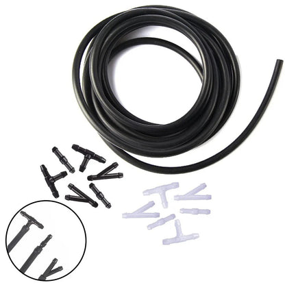 Windshield Wiper Washer Nozzle Hose Kit 4m 12 Connector Black/White