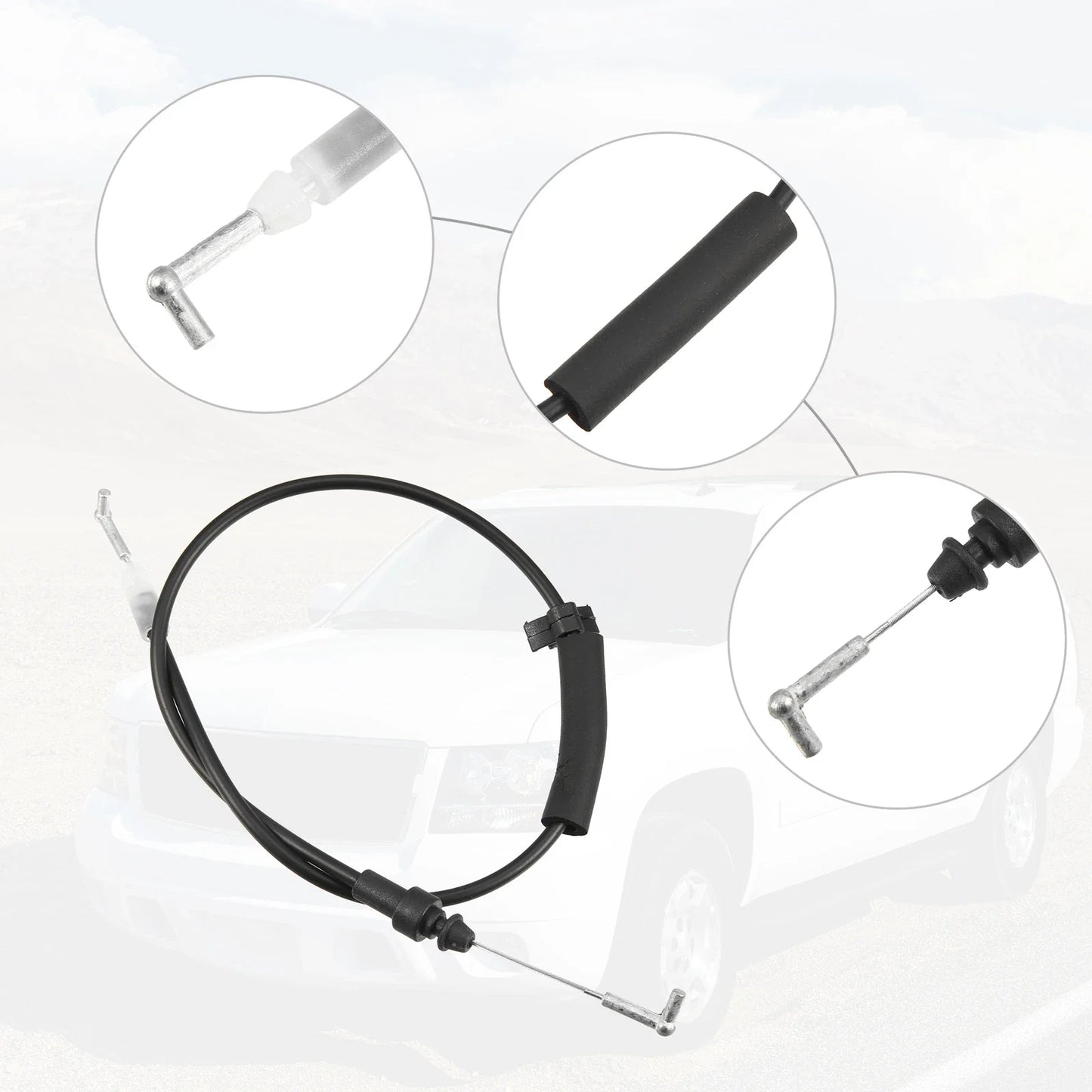 2 x Front Door Handle Release Cables for Honda Accord 2003-2007 Black