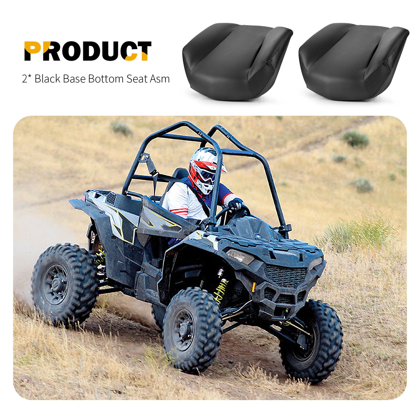Set of 2 Bottom Seat Assemblies for Polaris ACE RZR 570 800 900