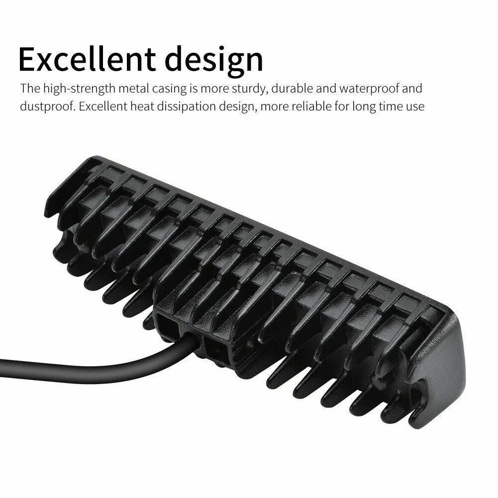 2x Black 12V Spreader LED Deck/Marine Lights for Boat Spots Light 18W waterproof