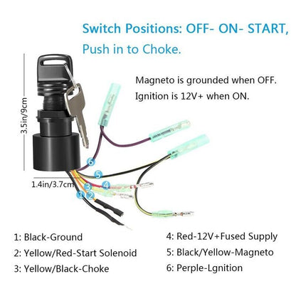 Ignition Key Switch for Mercury Outboard Control Box (1987–1995)