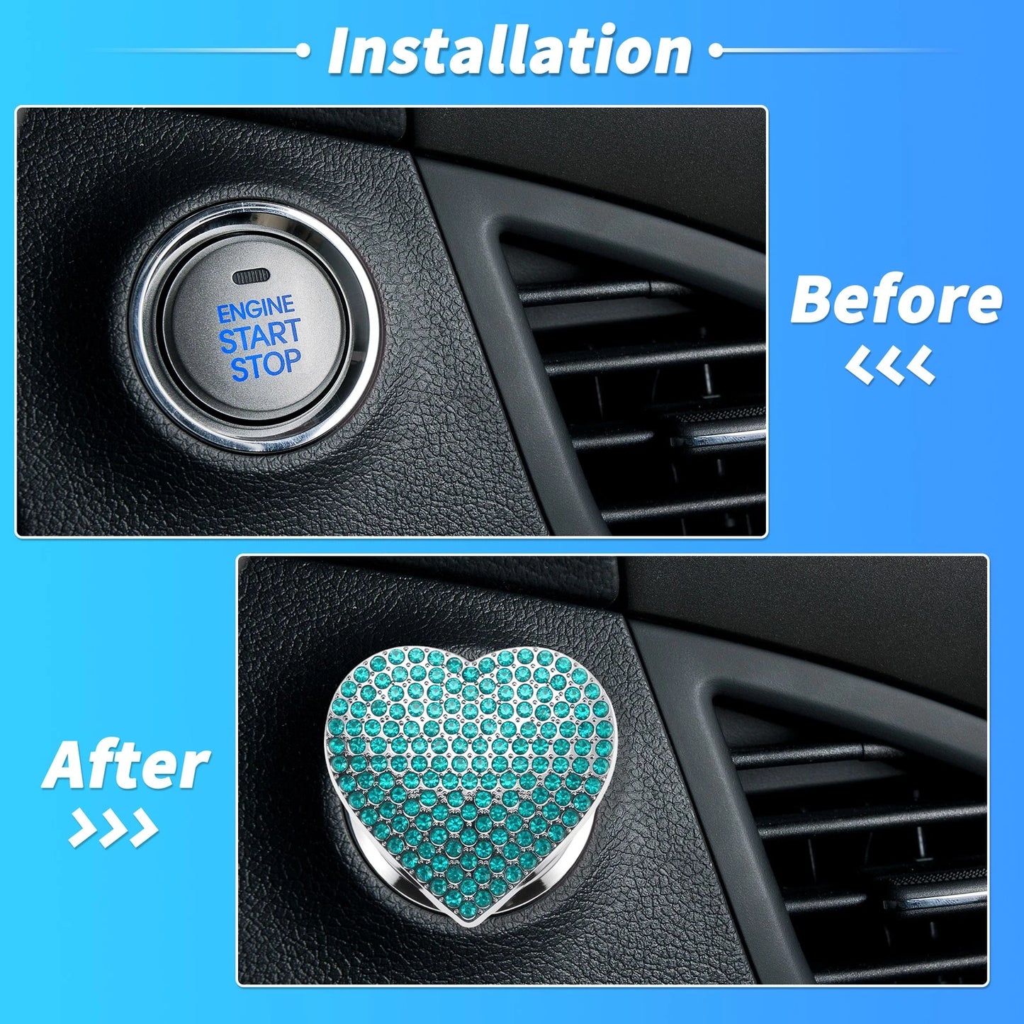 Control Switch Knob Button Cover Trim Ring for Universal (4 x 4.5 cm) Light Blue