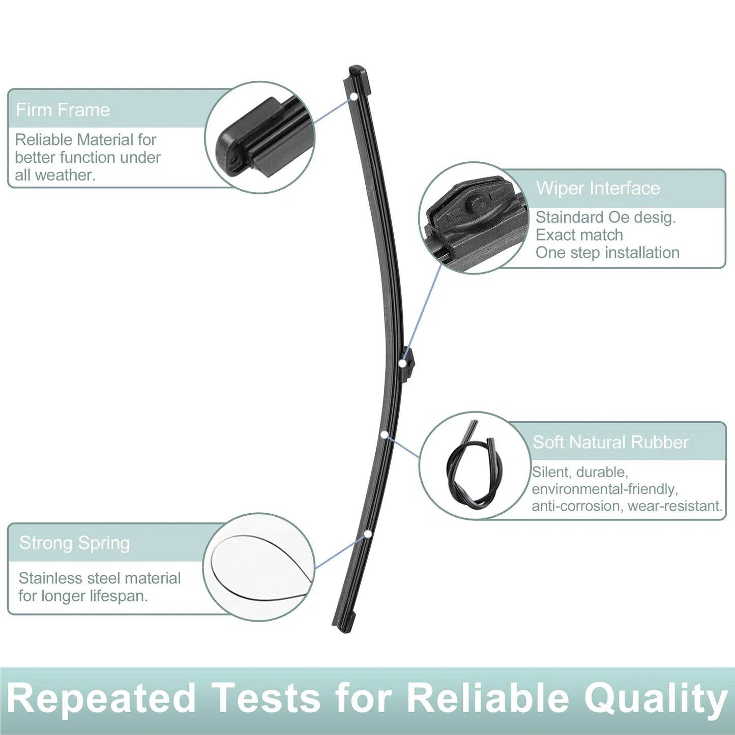 Rear Wiper Blade Arm Set for Porsche Cayenne Hybrid (2010-2017)