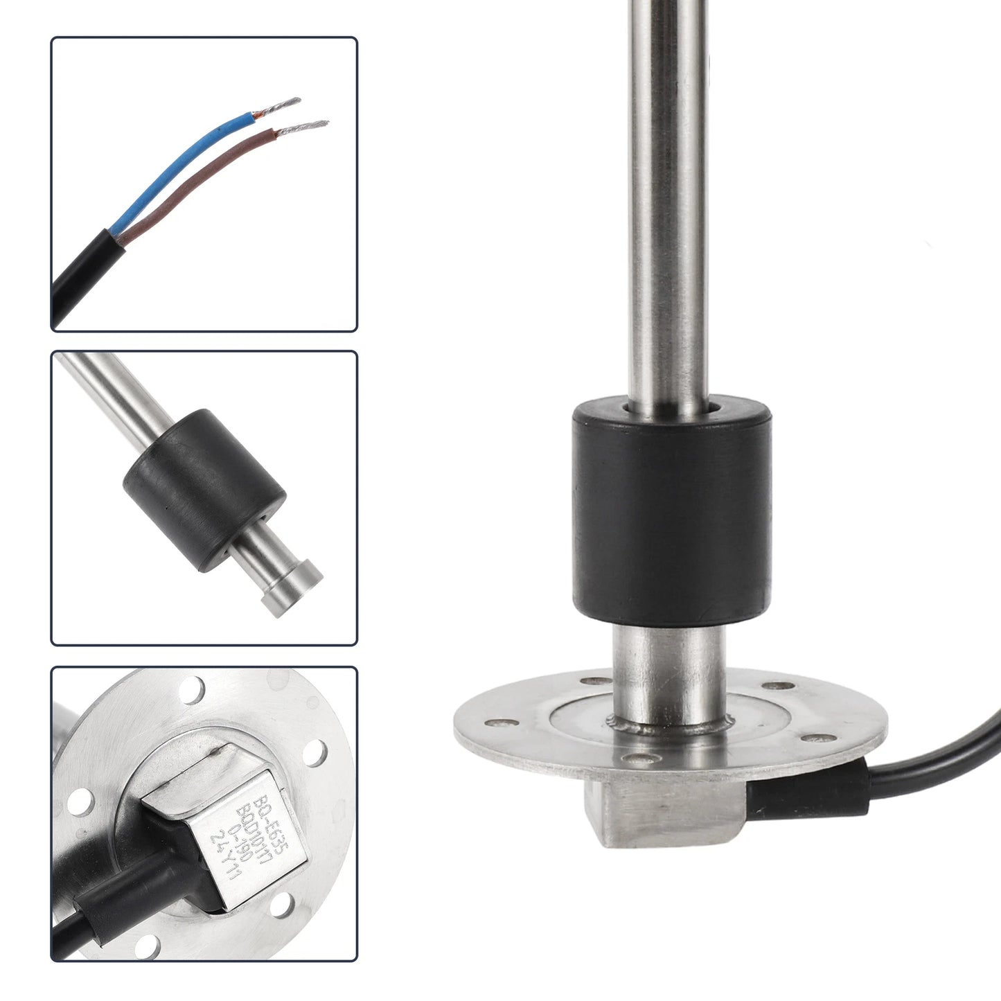 Fuel Sending Unit and Gauge Kit 0-190 Ohm 25" for Boat Car Truck