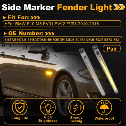 Set of 2 Side Marker Fender Lights 51657266475 for BMW F10 M5 (2010–2016)