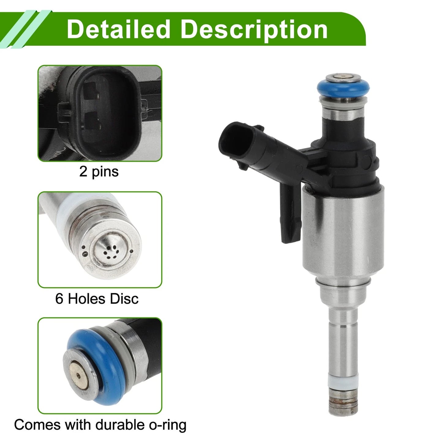 Fuel Injector No.06B906036C for Audi A4 B8 1.8 TFSI (2011–2015) 1 Pc Black
