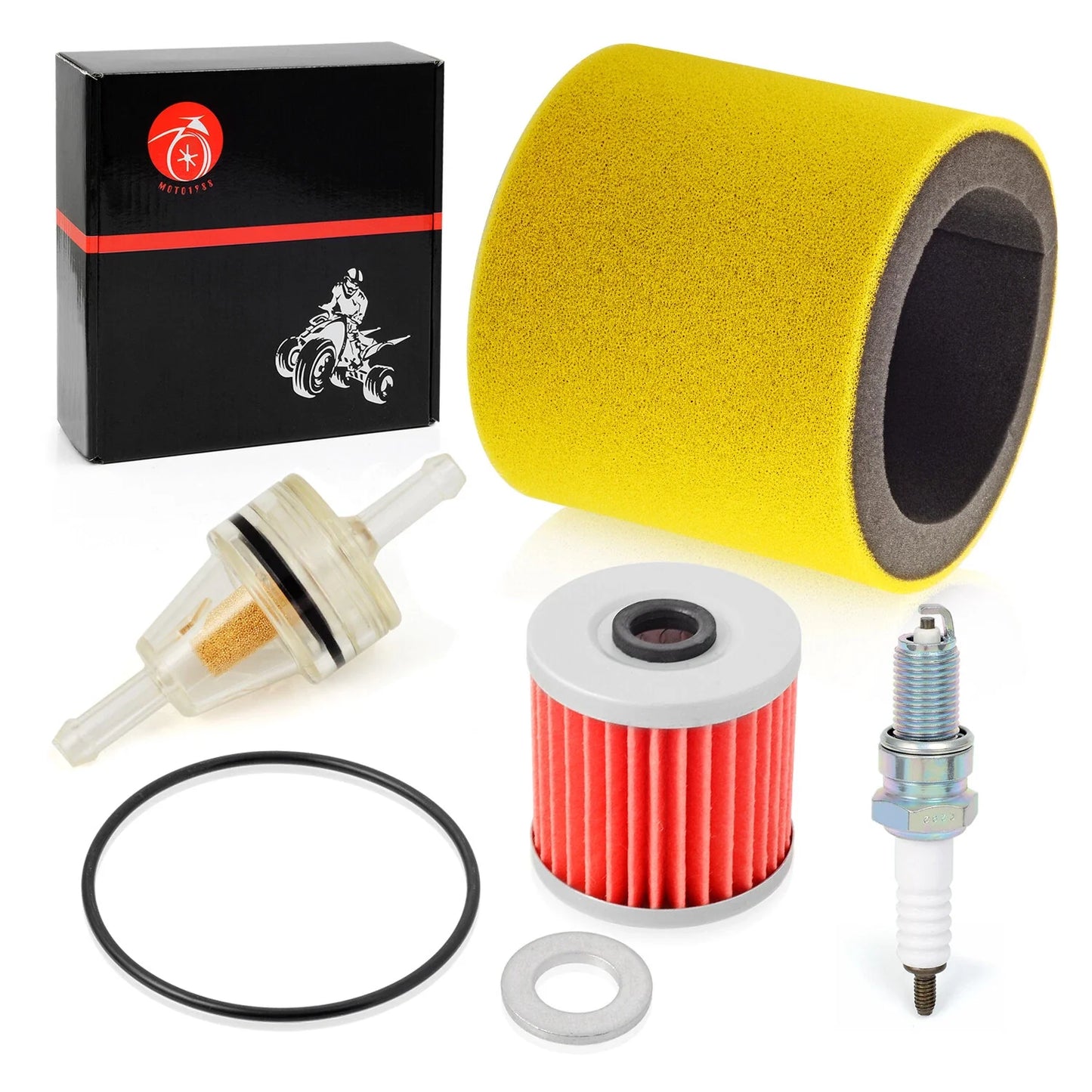 4 x Air Filter Oil Filter Spark Plug for Kawasaki KLF300-C Bayou (1989–2004)