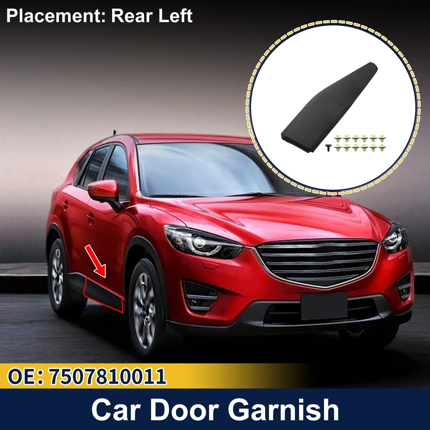 Door Side Lower Trim Garnish No.7507810011 for Toyota C-HR (2017–2023)