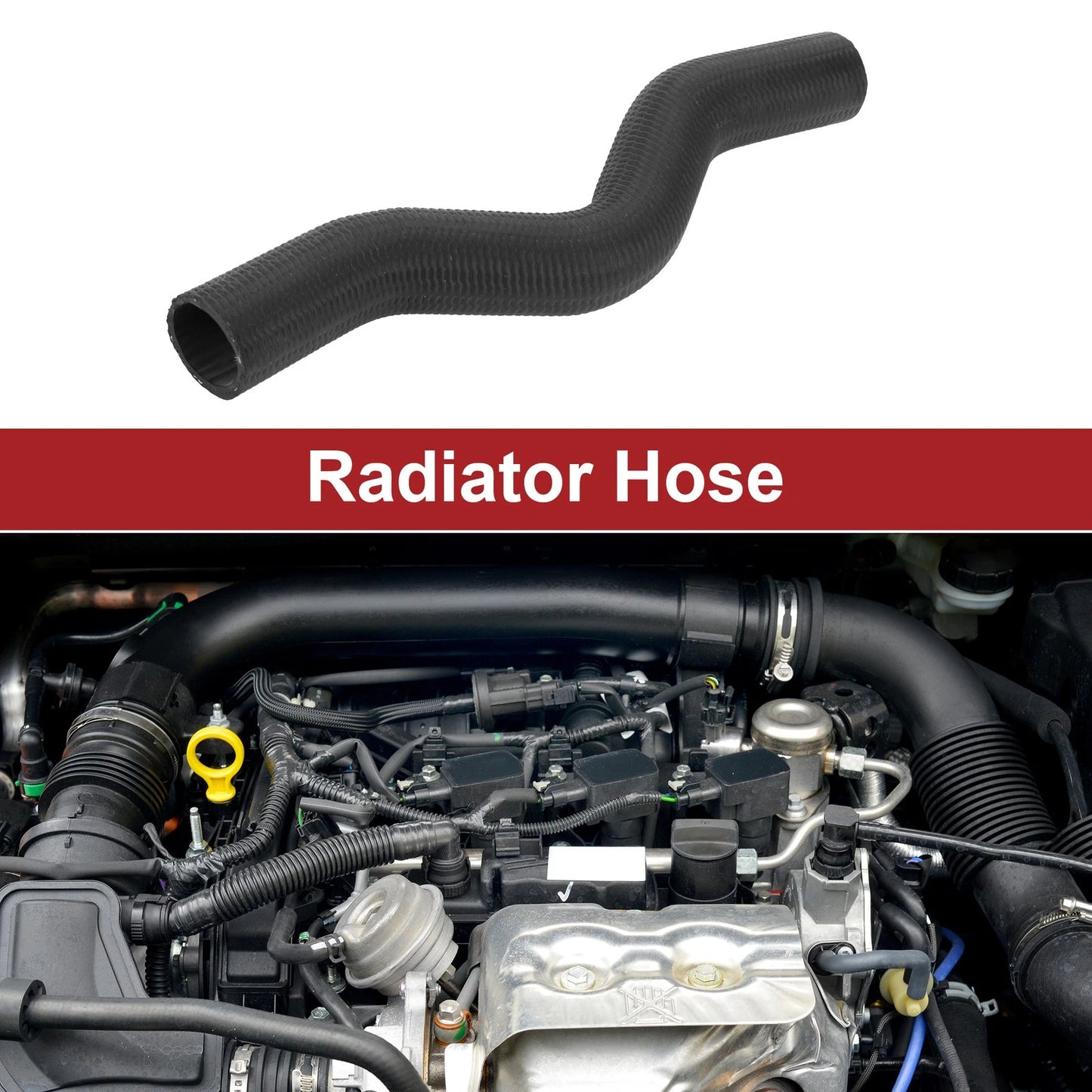 Radiator Hose for Honda Civic (2001–2005) No. 19501PLC000 Rubber Black