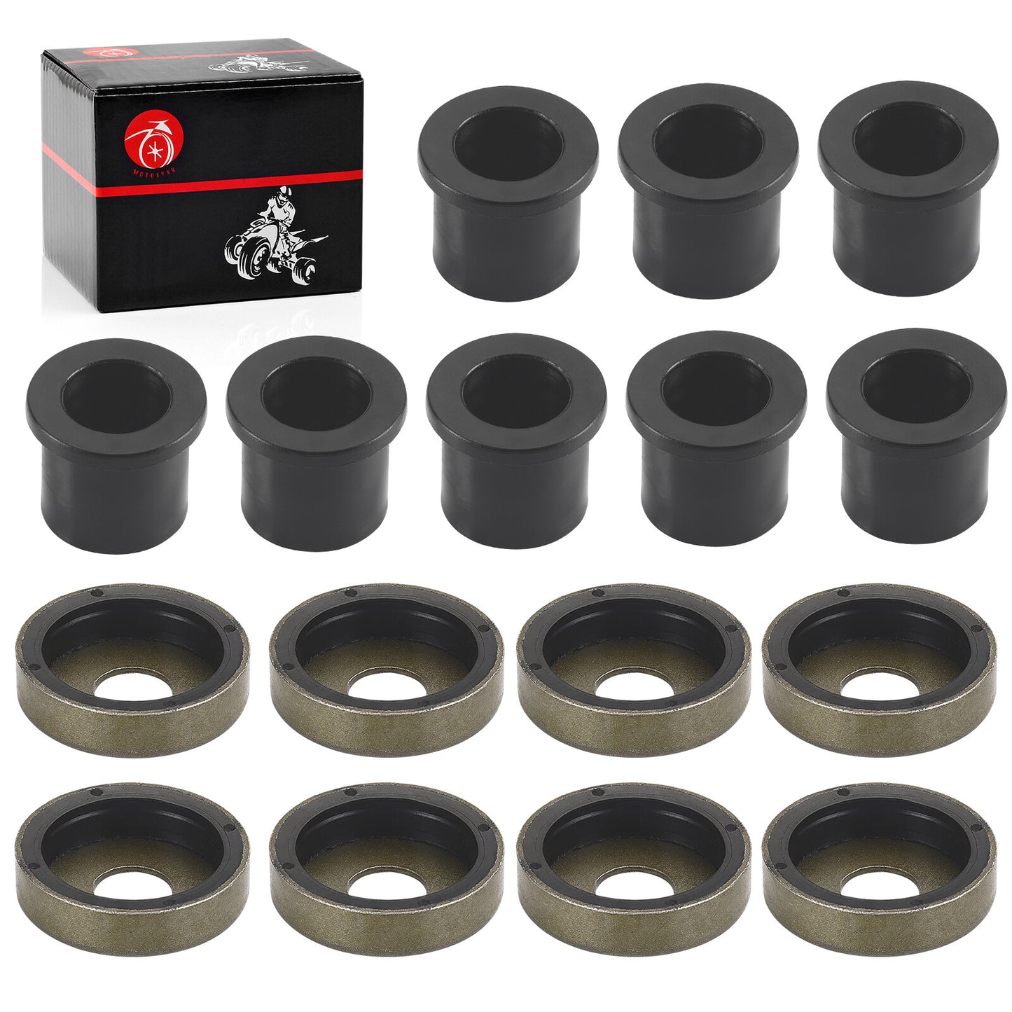 Set of 8 Front A Arm Bushing & Cap Kit for Polaris Outlaw 50 90 110 (2007–2021)