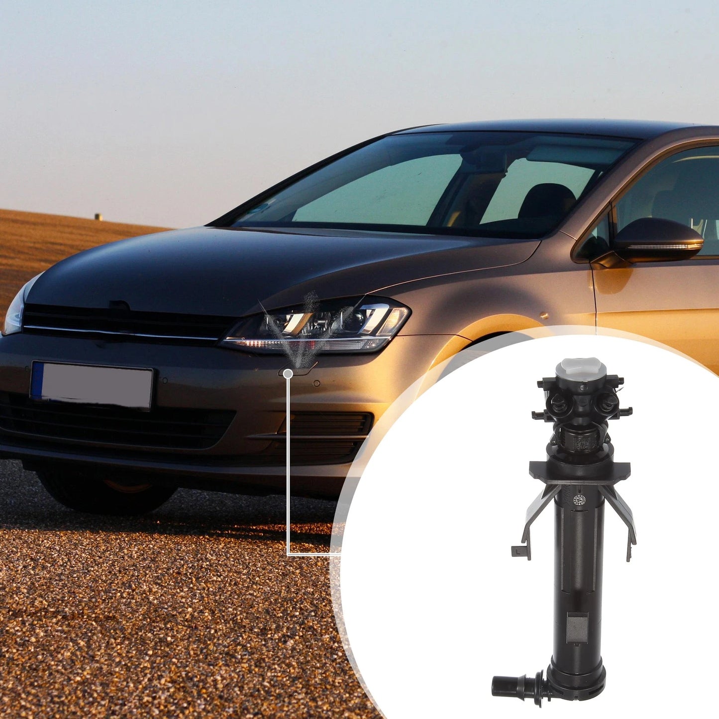 Front Left Headlight Washer Nozzle Jet 5G0955965 for Volkswagen Golf (2015–2021)
