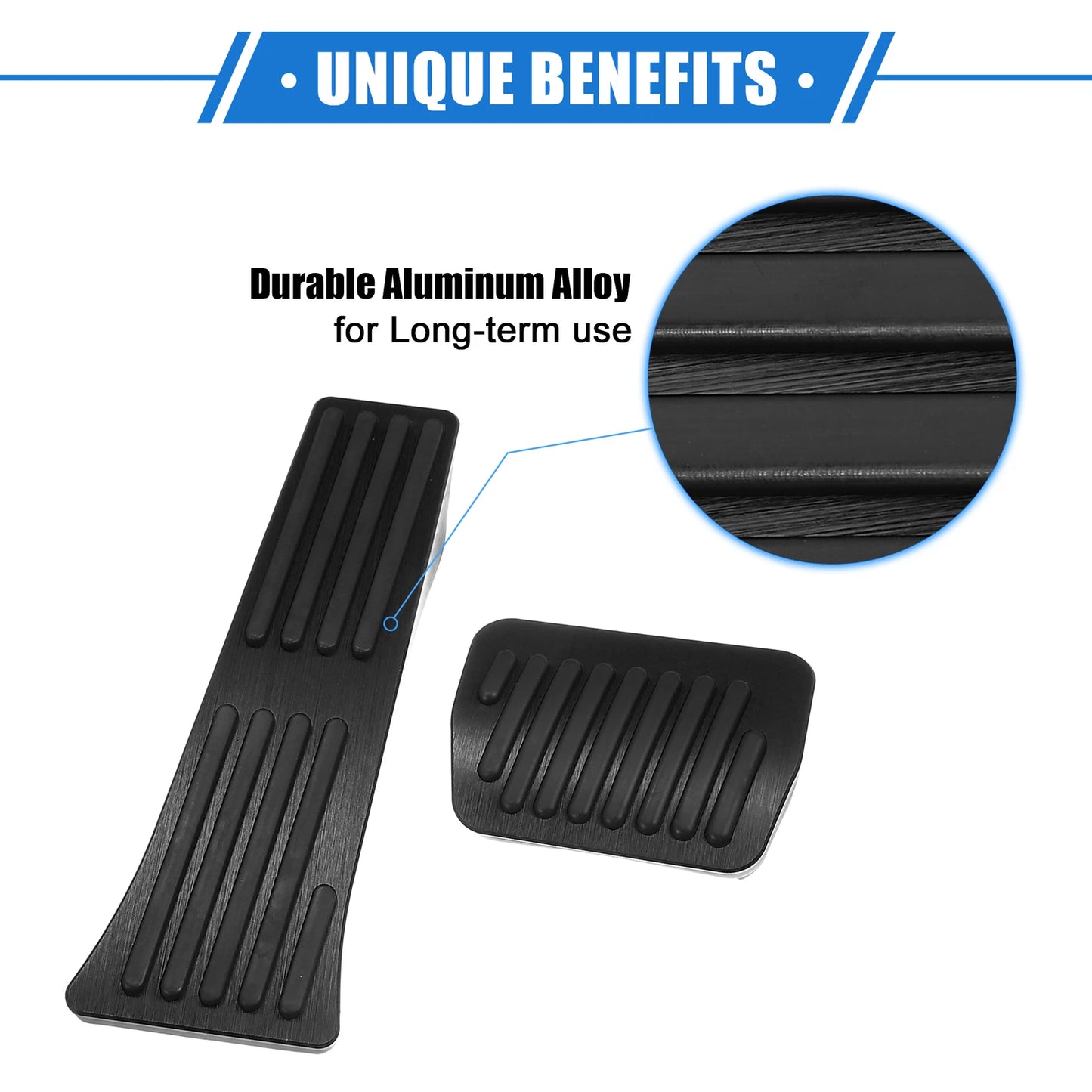 3 Pcs Gas Brake Foot Rest Pedal for Ford Explorer (2020–2023) Black