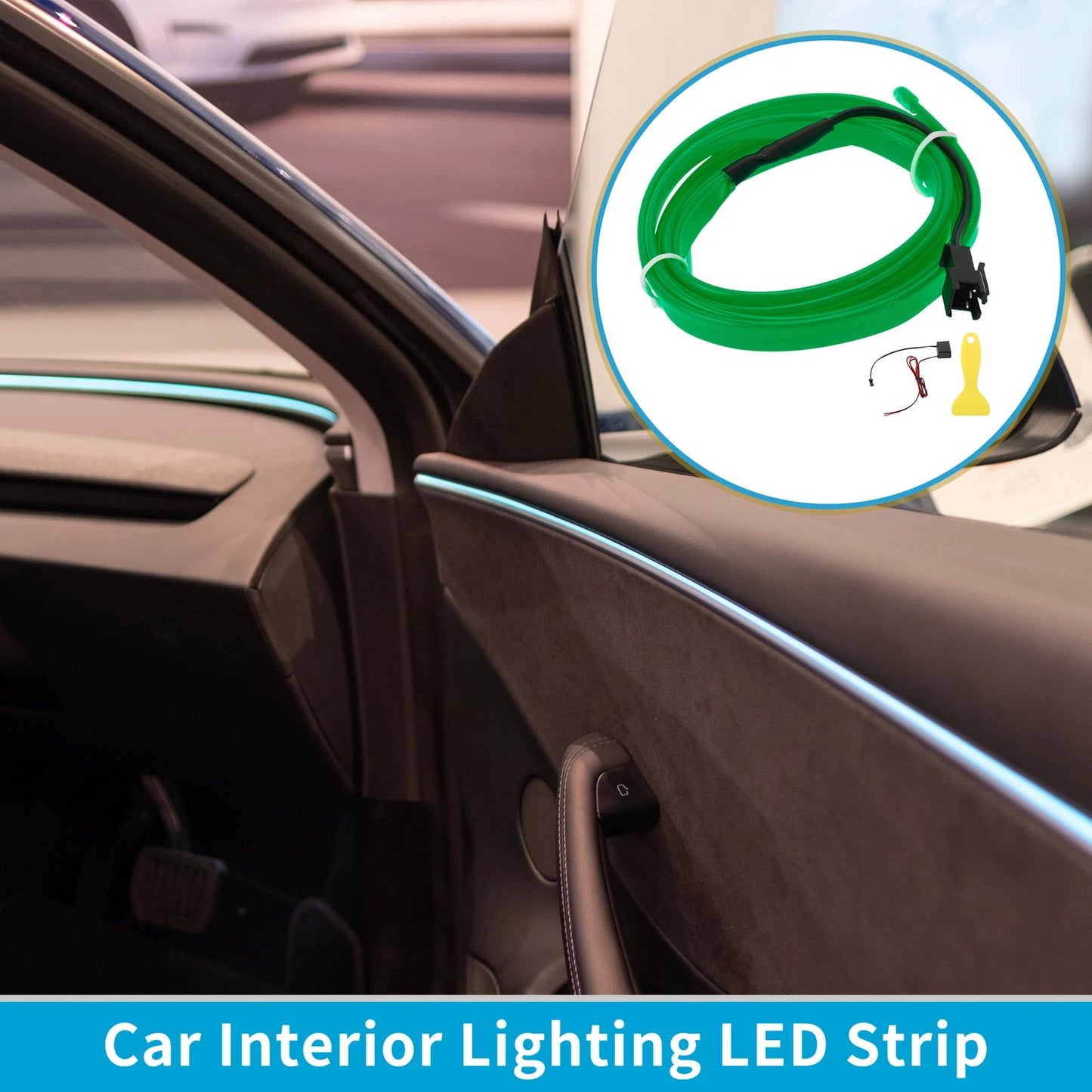 LED Strip Interior Lighting for Universal Vehicles (12V) - Green