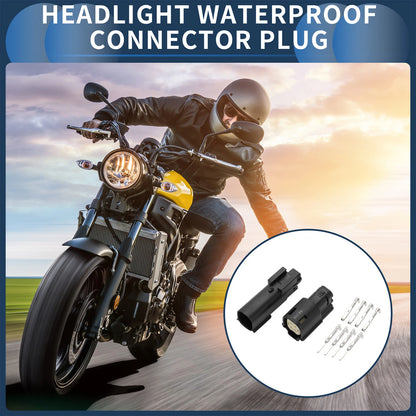 Set of 4 Pin Headlight Waterproof Connector Plugs for Harley-Davidson