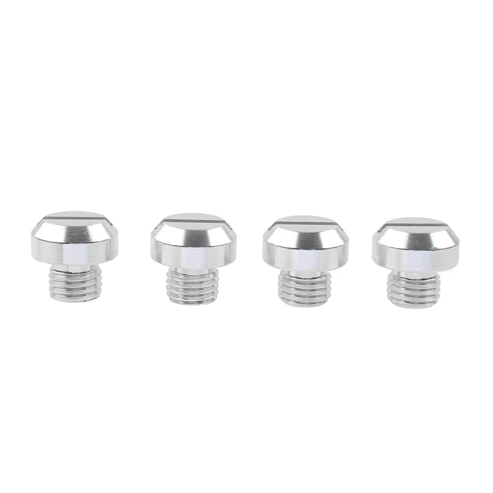 4PCS M10 Motorcycle Mirror Hole Blanking Plugs Screws Caps Silver