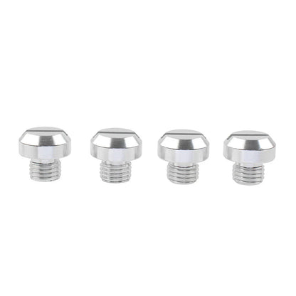 4PCS M10 Motorcycle Mirror Hole Blanking Plugs Screws Caps Silver