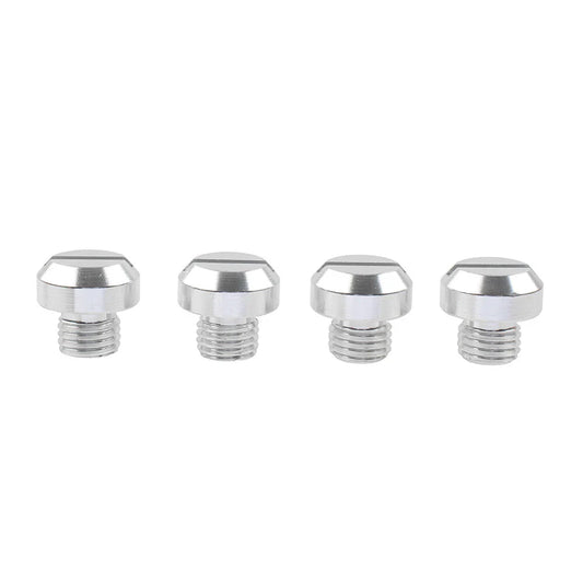 4PCS M10 Motorcycle Mirror Hole Blanking Plugs Screws Caps Silver