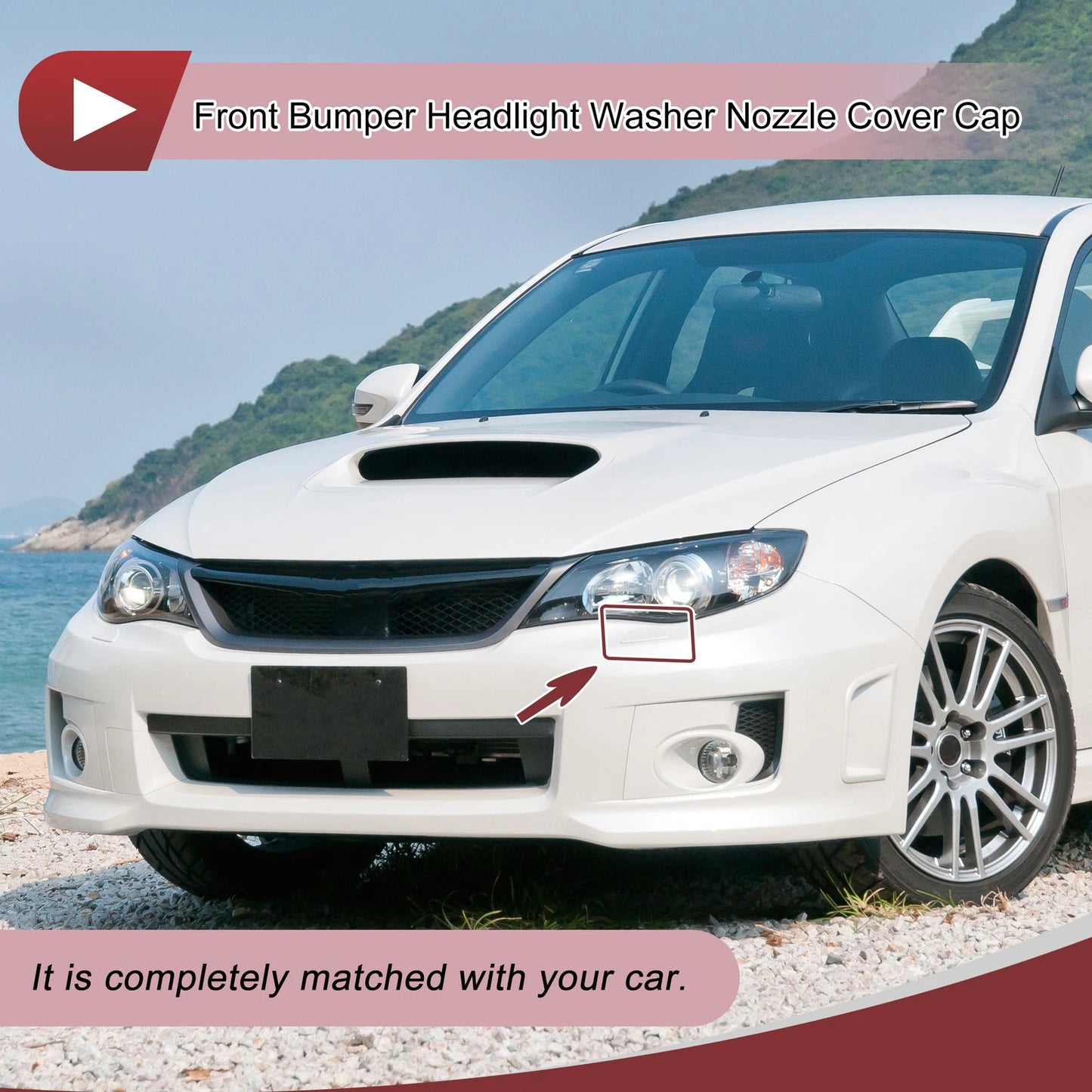 Front Left Washer Nozzle Cover Cap for Subaru Legacy (2010–2014) White