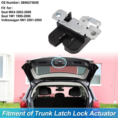 Rear Trunk Latch Lock Actuator for Seat MK4 (2002–2008) 3 Pins 3B9827505E