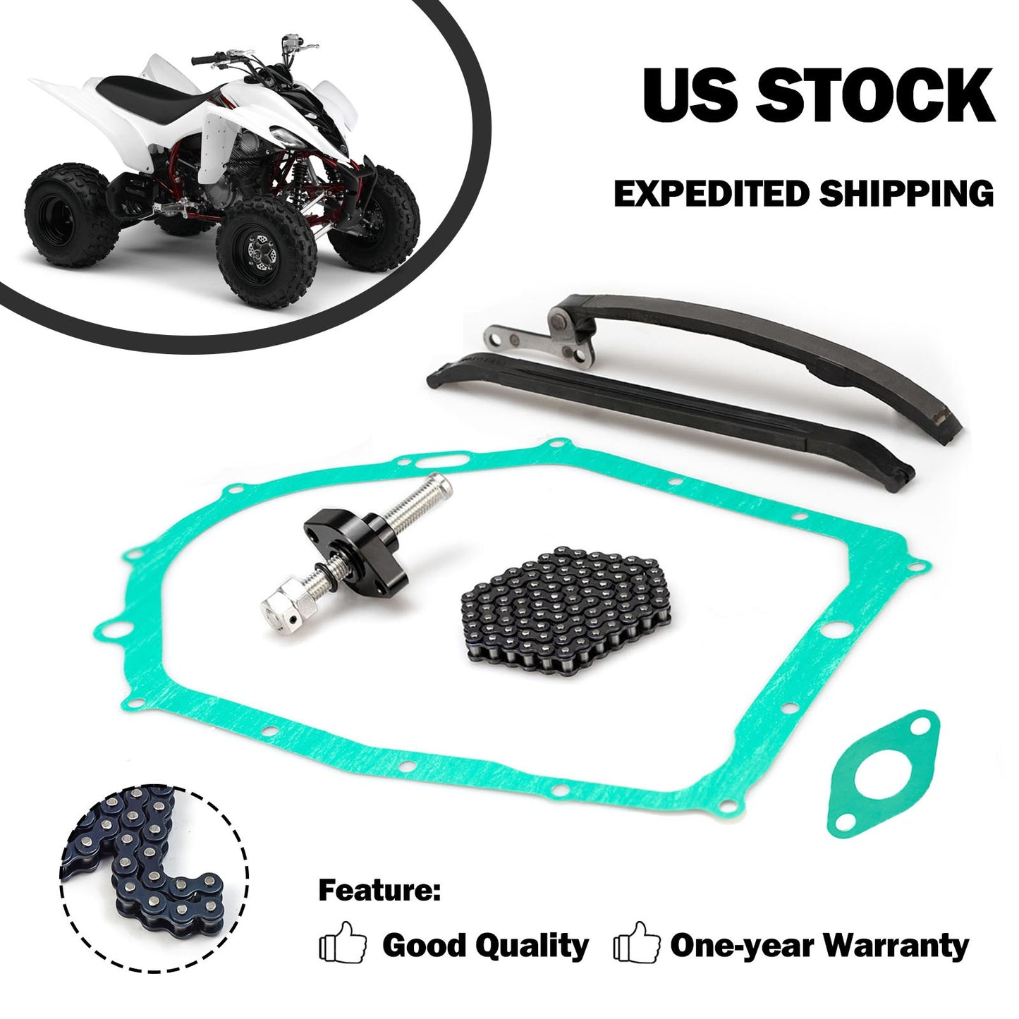 Timing Chain Guide Tensioner Gasket Kit for Warrior Raptor Big Bear 350 (1990–2006)