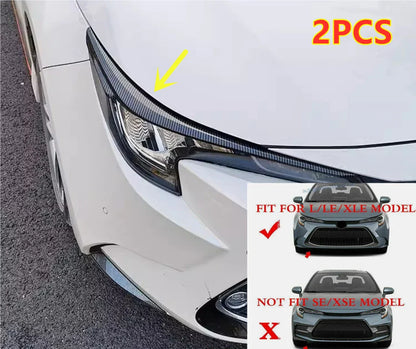 Front Headlight Eyebrow Eyelid Strip Carbon Fiber for Toyota Corolla (2020–2024)