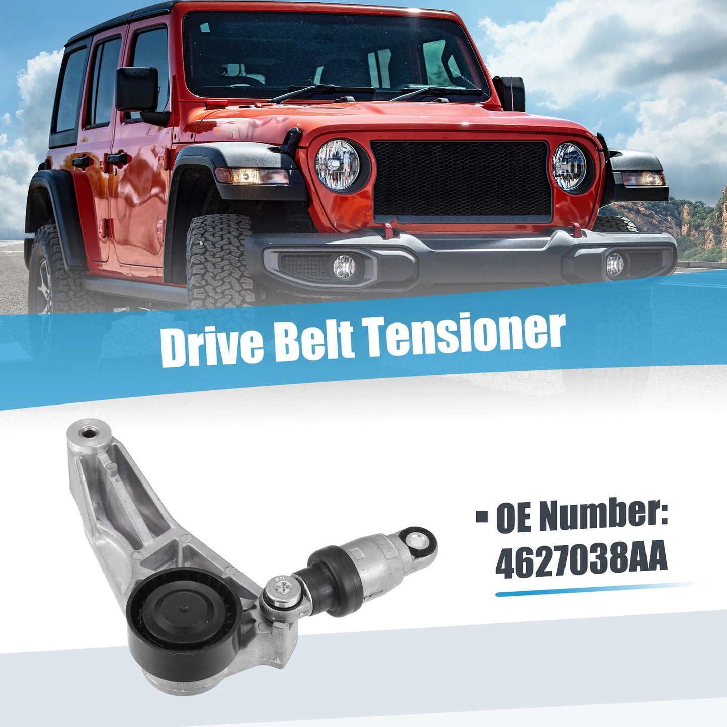Belt Tensioner Pulley Assembly No. 4627038AA for Jeep Wrangler (2012–2017)