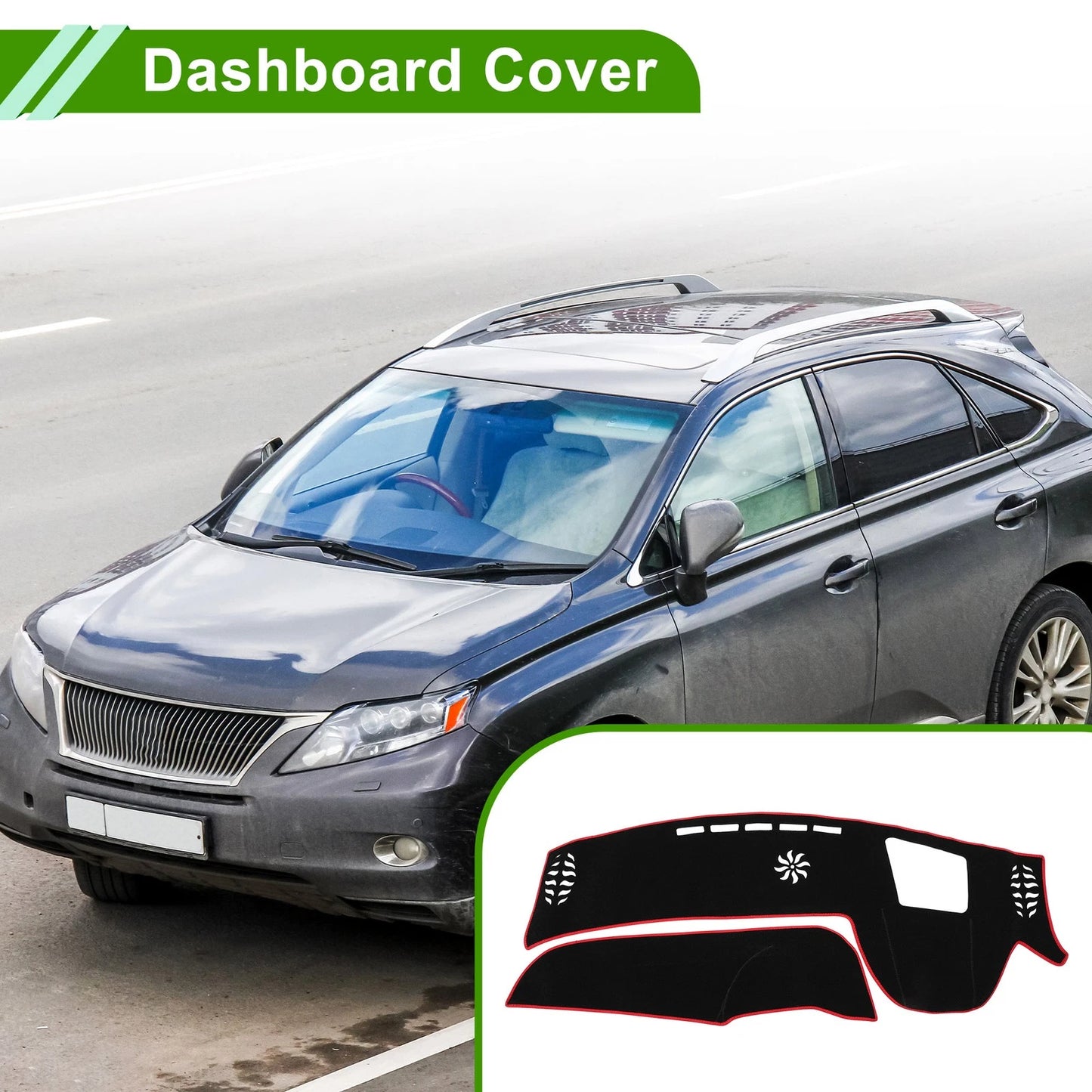 Dashboard Cover for Lexus RX (2022–2023) ALA10/ALH10 Black Red 1 Pc