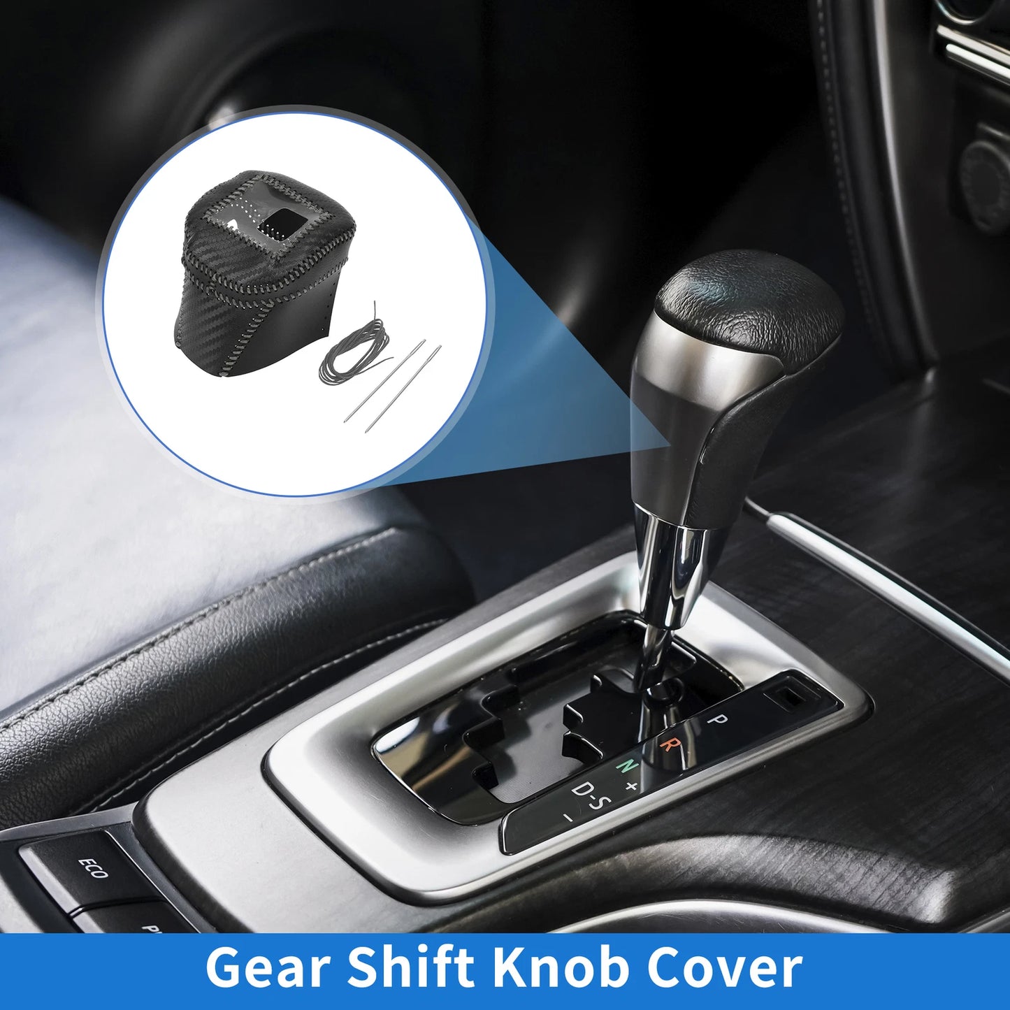 Gear Shift Knob Cover for Nissan Rogue (2021–2024) Black Carbon Fiber