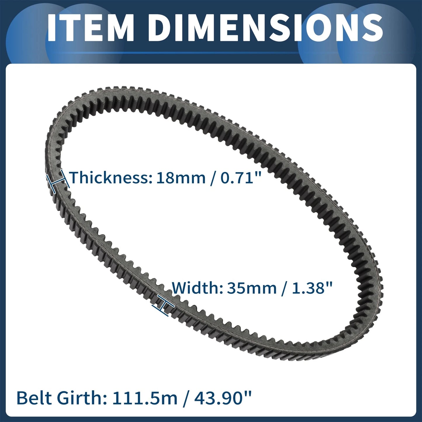 Drive Belt V-Belt No.414860700 for Ski-Doo MXZ 500 (1998–2002)