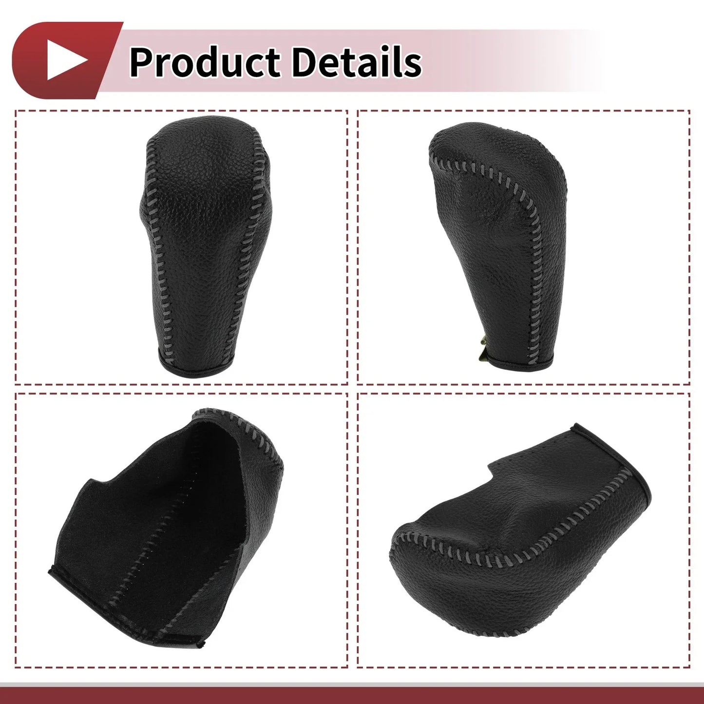 Gear Shift Knob Cover for BMW 3 Series E90 (2004-2012) Faux Leather Black Gray