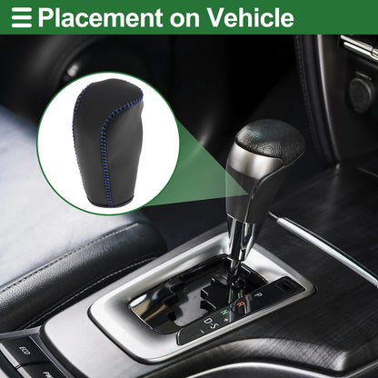 1 Pc Gear Shift Knob Cover for Volvo S80 (2007-2012) Black Blue Faux Leather