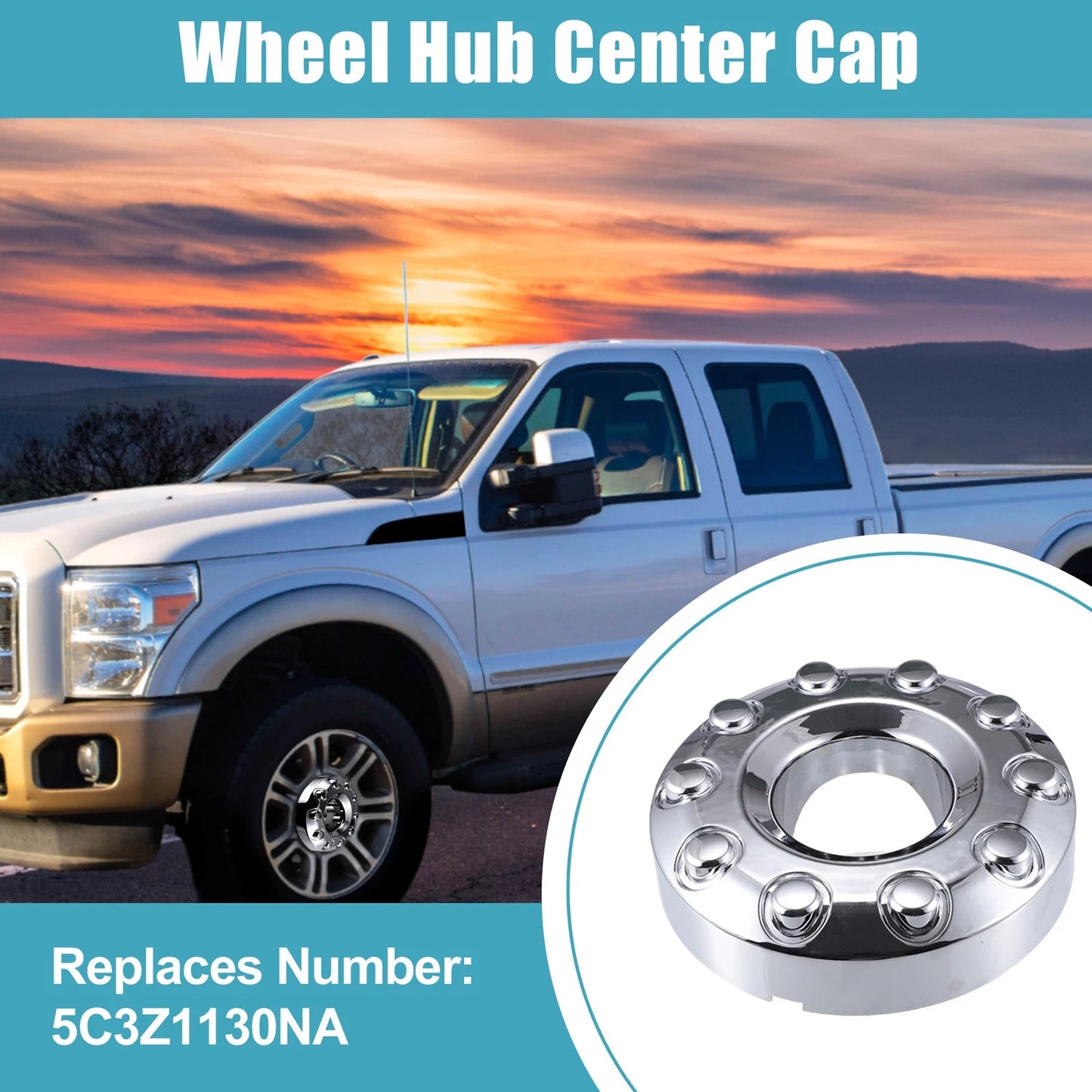 Set of 10 Chrome Front Wheel Center Hub Caps for Ford F450 F350 (2011–2016)